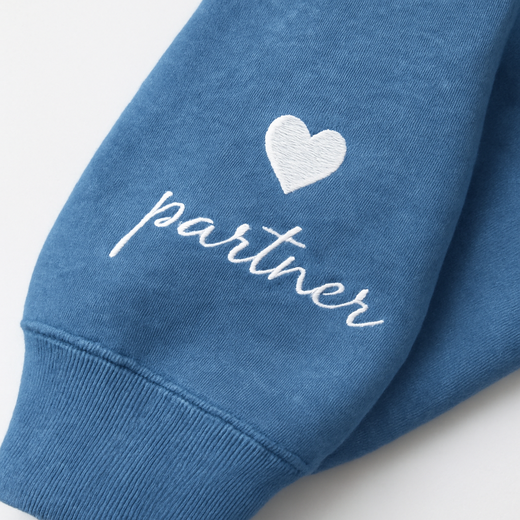Custom Embroidered Initial Heart Sweatshirt – Personalized Couples Hoodie, Wedding & Anniversary Gift