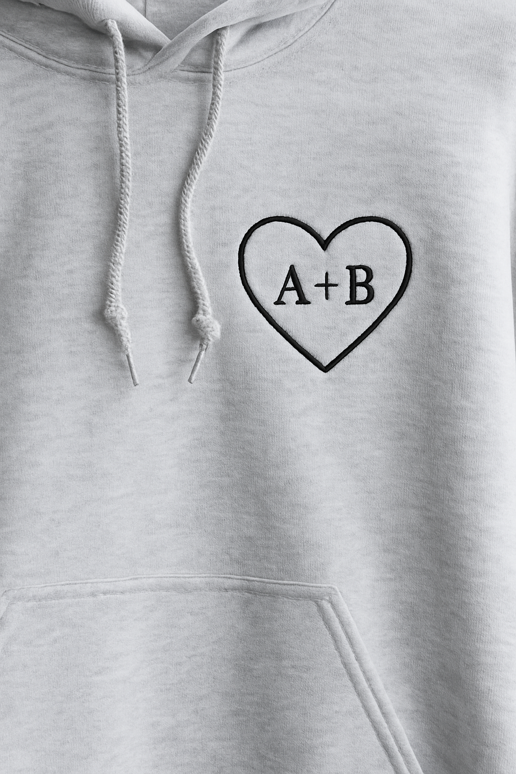 Couple Initials in Heart Hoodie