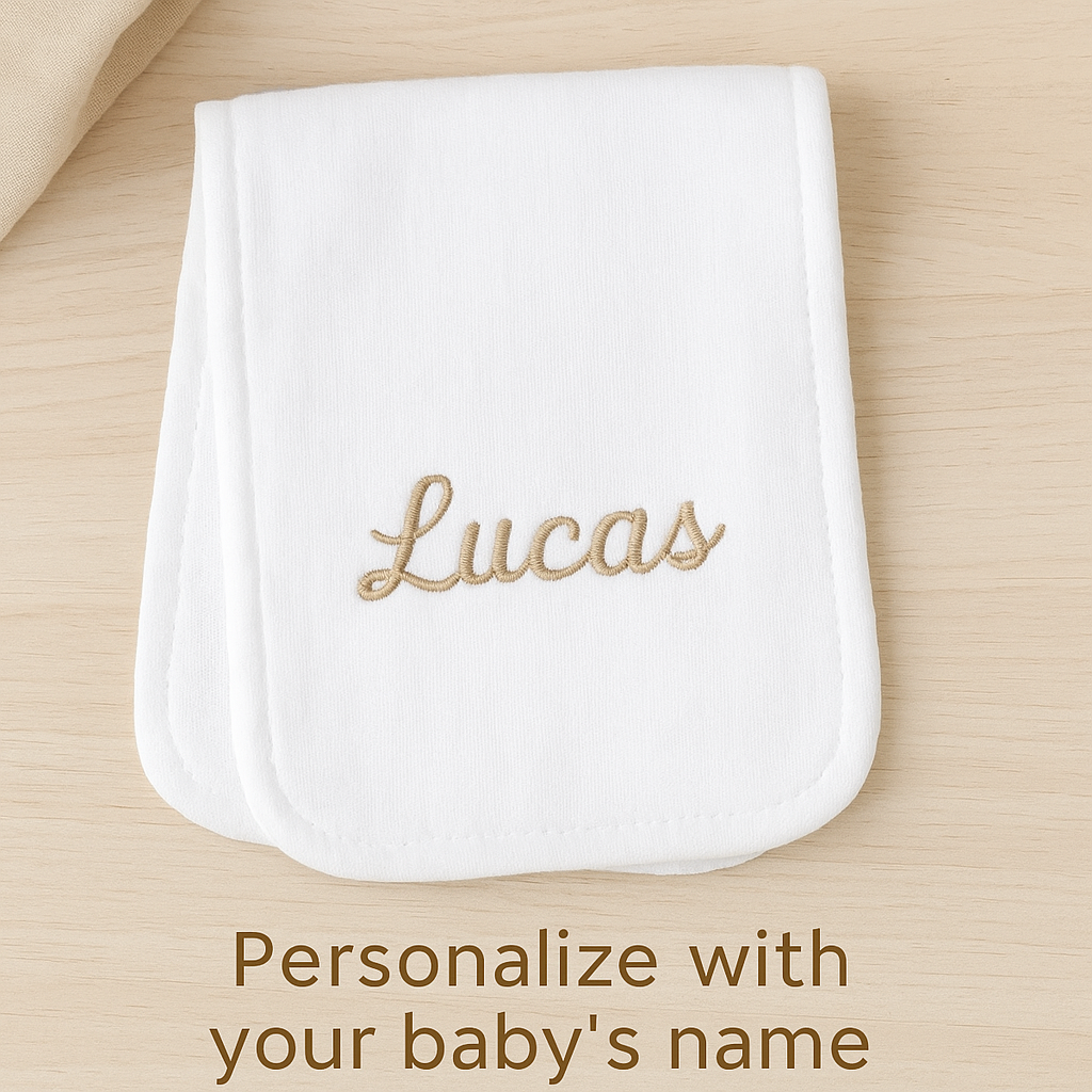 Personalized Baby Name Burp Cloth – Custom Printed Cotton Cloth for Newborns & Baby Showers
