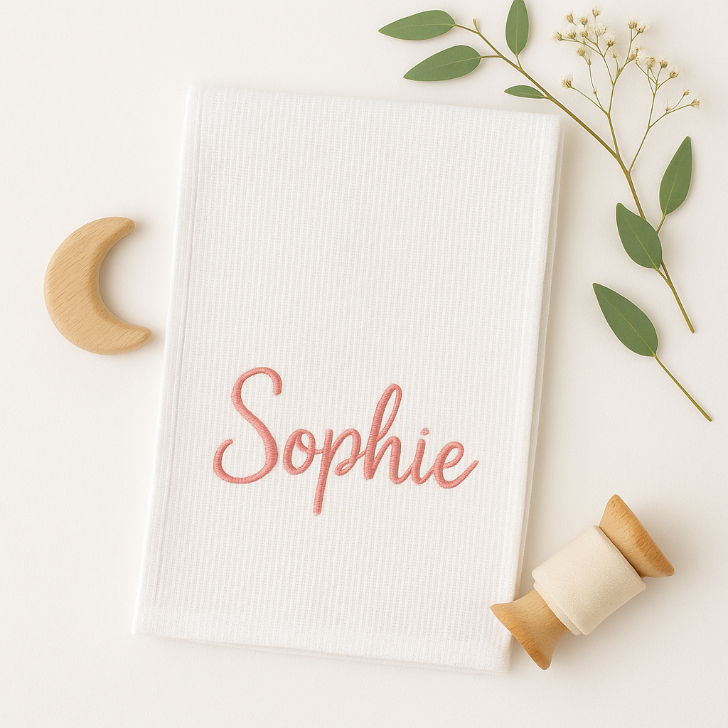 Personalized Baby Name Burp Cloth – Custom Printed Cotton Cloth for Newborns & Baby Showers
