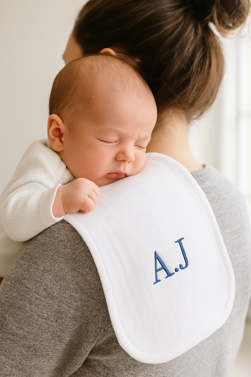 Personalized Baby Initials Burp Cloth – Custom Printed Cotton Cloth – Baby Shower Gift