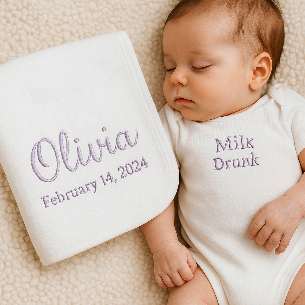 Baby Name + Date Blanket