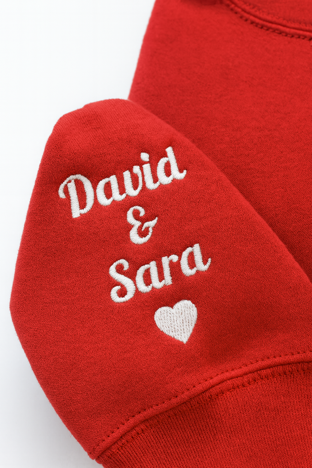Custom Embroidered Initial Heart Sweatshirt – Personalized Couples Hoodie, Wedding & Anniversary Gift