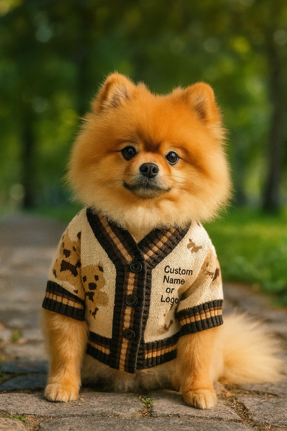 Custom Knitted Bear Cardigan for Dogs