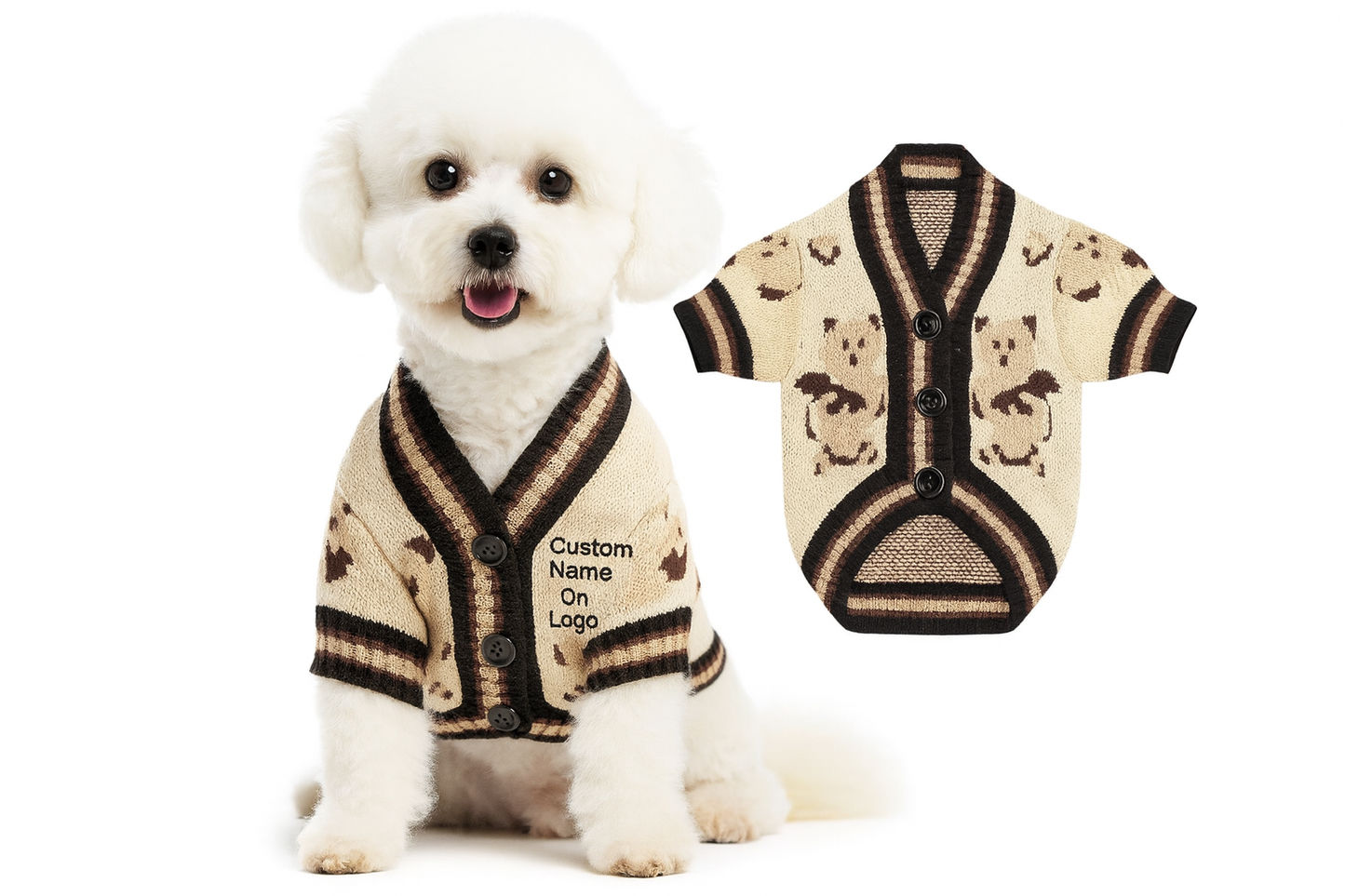 Custom Knitted Bear Cardigan for Dogs