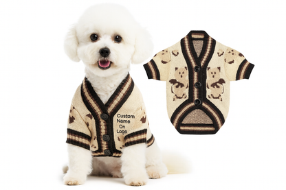 Custom Knitted Bear Cardigan for Dogs