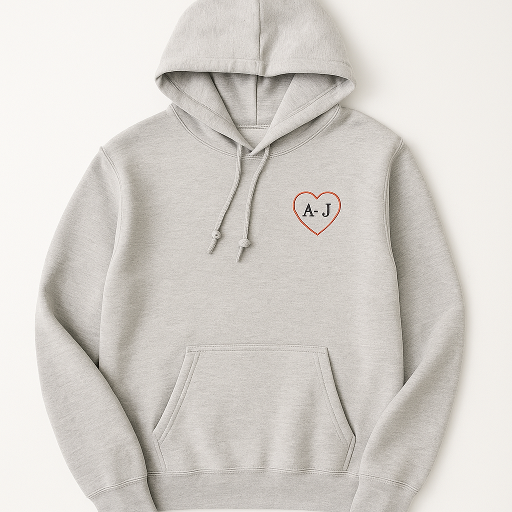 Couple Initials in Heart Hoodie