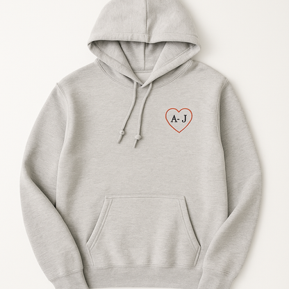 Couple Initials in Heart Hoodie