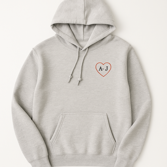 Couple Initials in Heart Hoodie