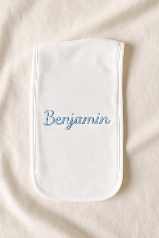 Personalized Baby Name Burp Cloth – Custom Printed Cotton Cloth for Newborns & Baby Showers