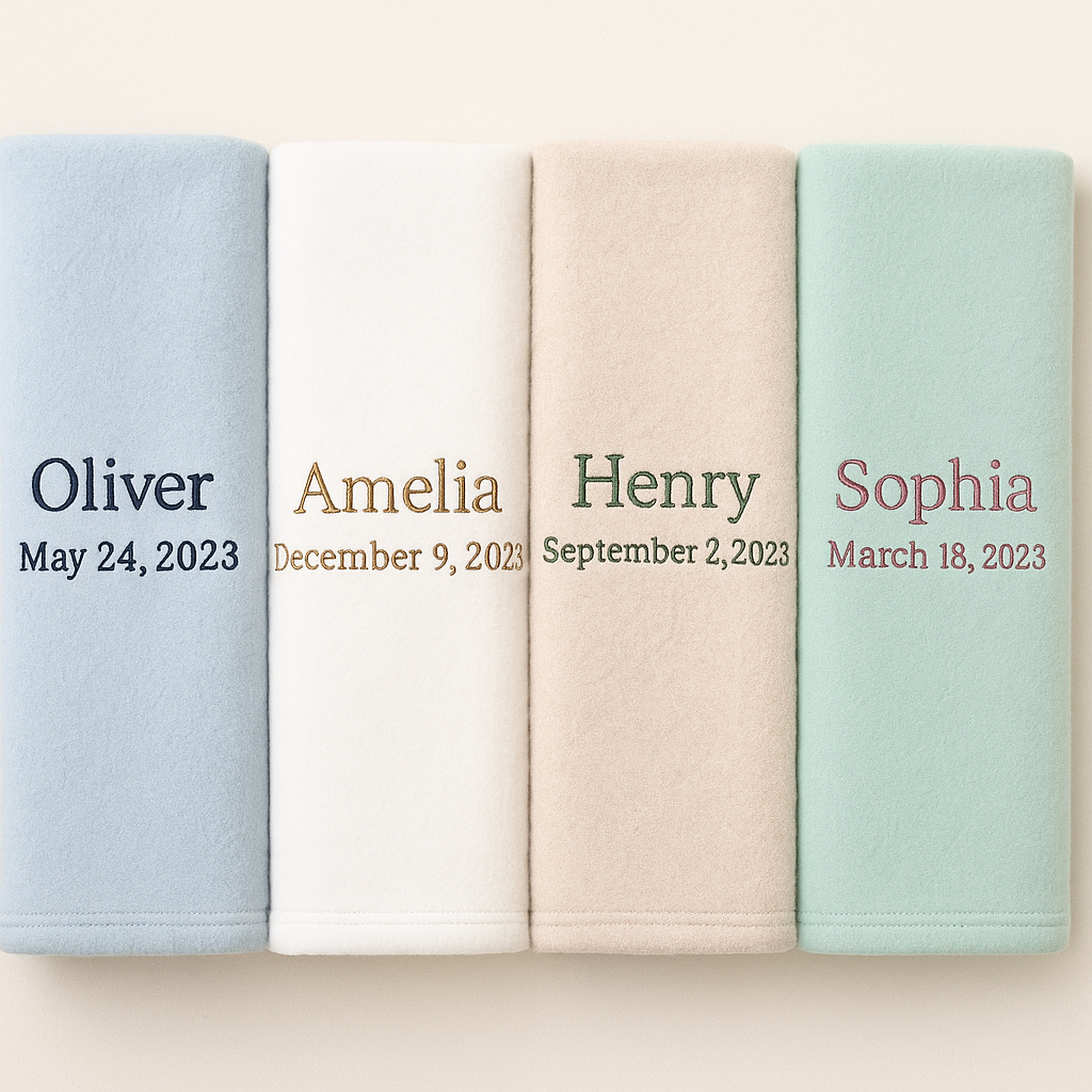 Baby Name + Date Blanket