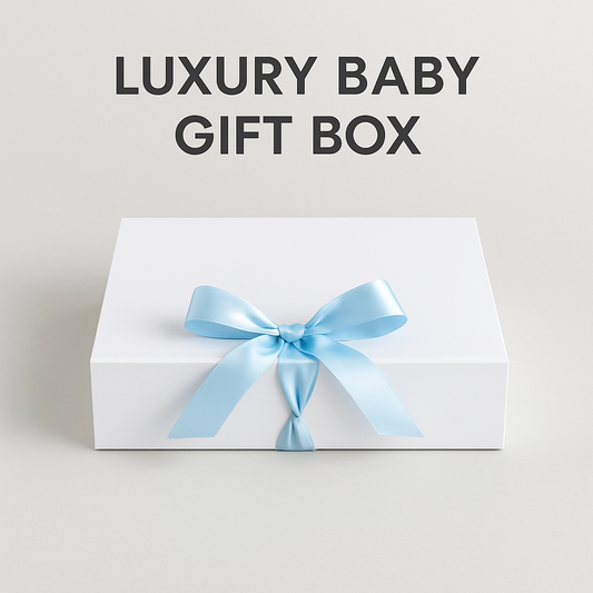 Luxury Baby Boy Gift Box – Personalized Bodysuit, Bib, Hoodie, Towel & Blanket Options
