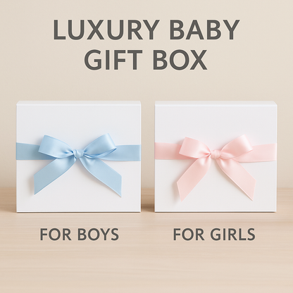 Luxury Baby Boy Gift Box – Personalized Bodysuit, Bib, Hoodie, Towel & Blanket Options