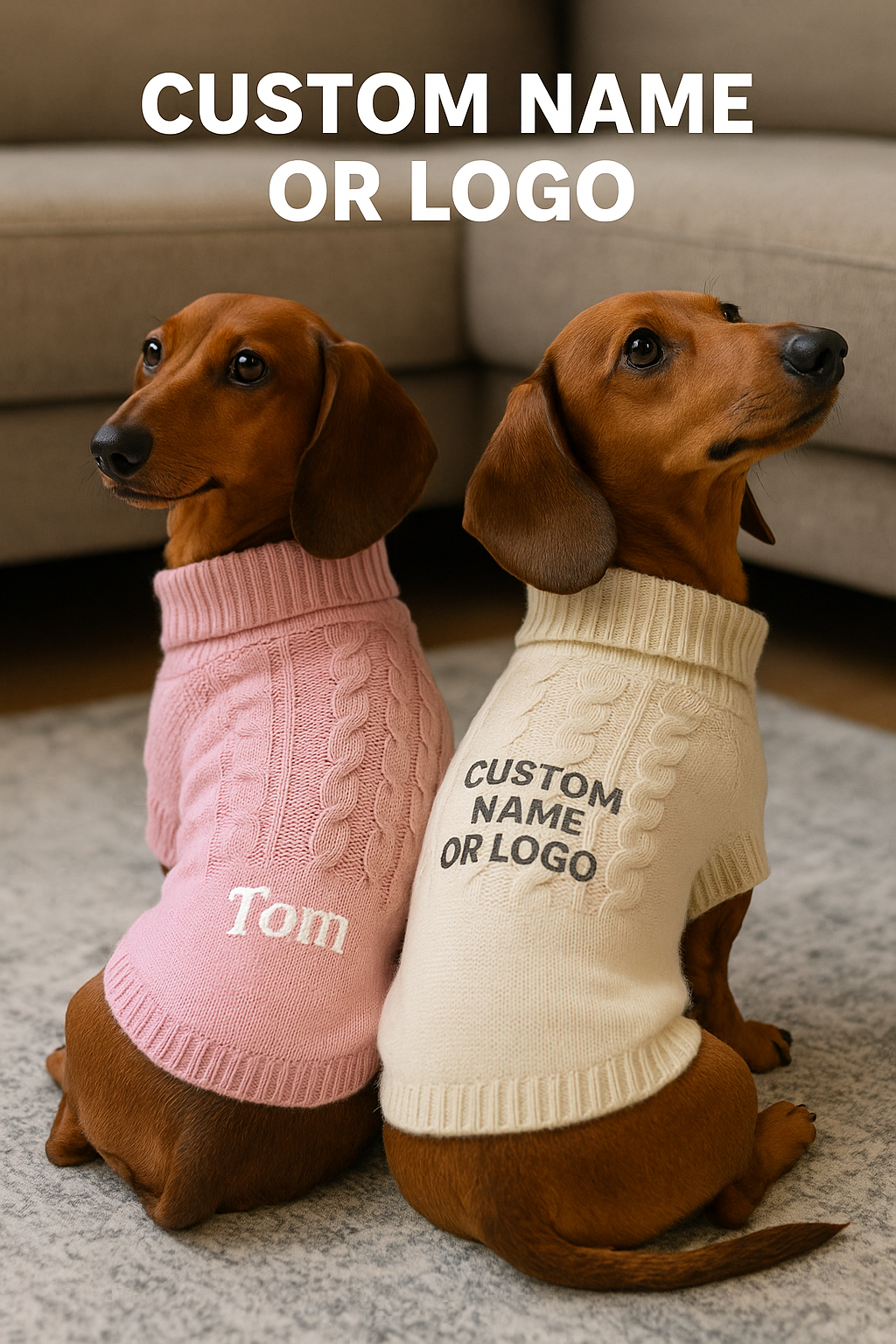 Aesthetic Knit Dog Sweater set