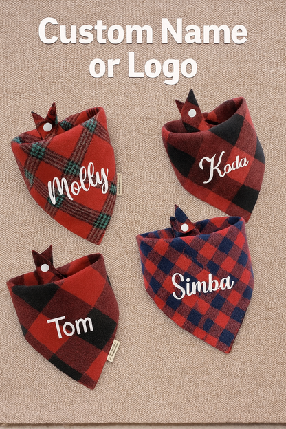 Plaid Dog Bandana Set (5-Pack)