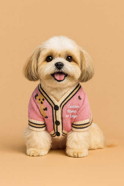 Custom Knitted Bear Cardigan for Dogs