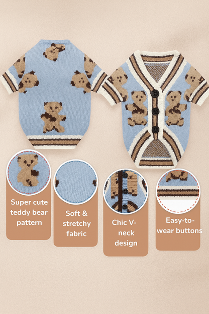 Custom Knitted Bear Cardigan for Dogs